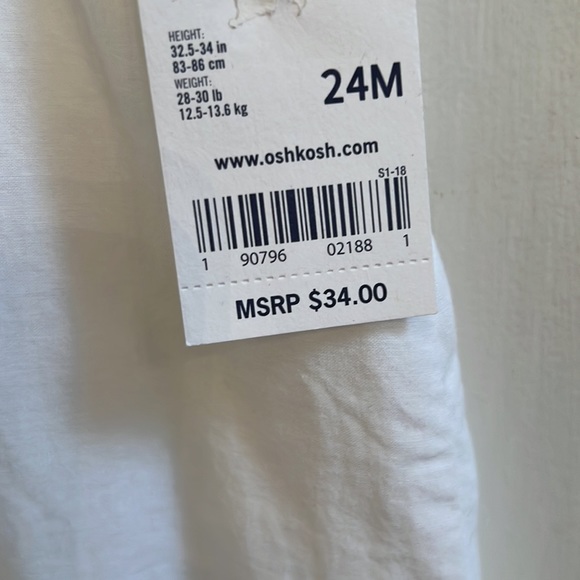 NEW White Eyelet Baby B’Gosh Oshkosh Dress 24 months - Picture 7 of 10